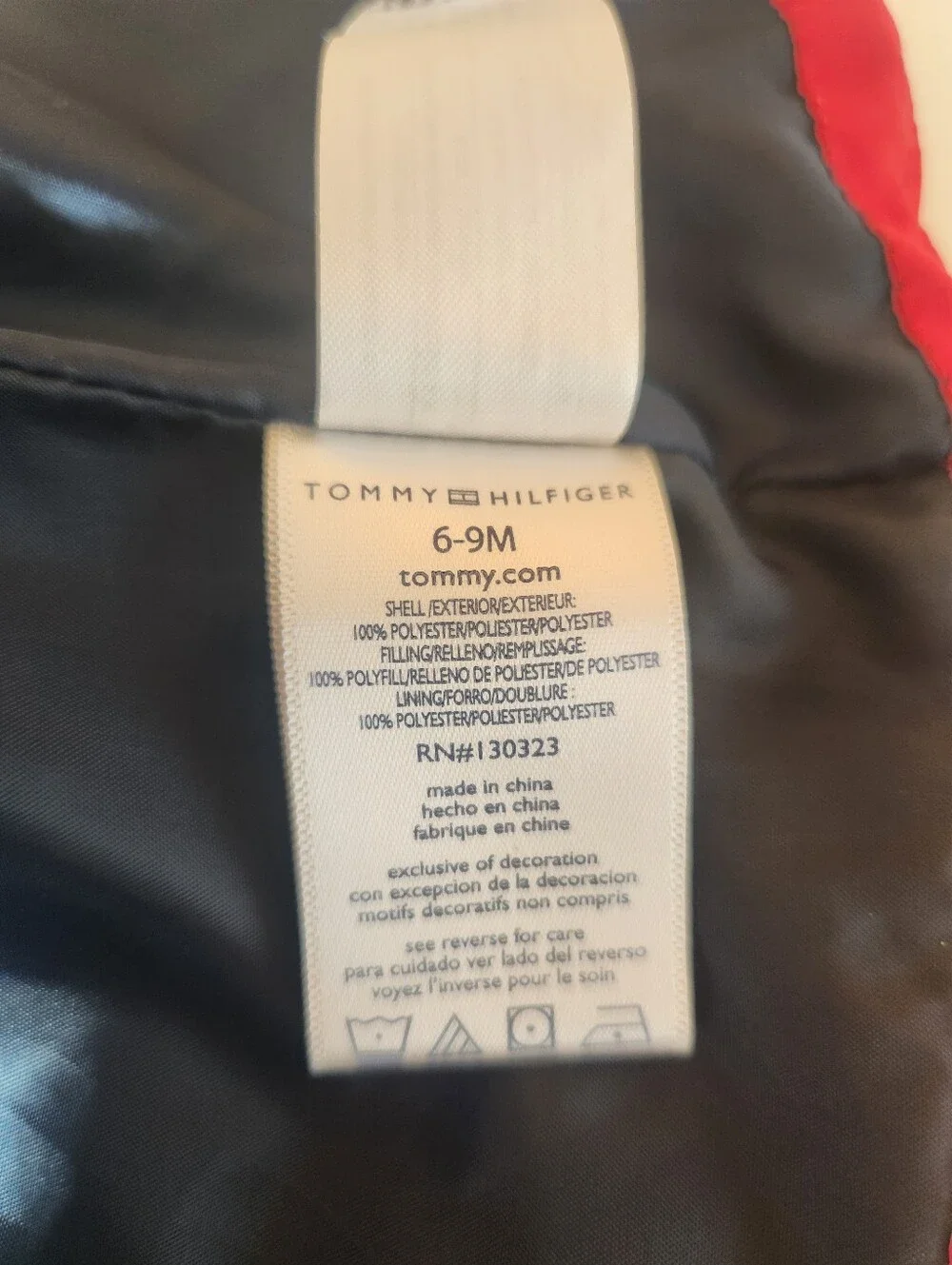 Tommy Hilfiger baby 6-9 month Red puffer vest
